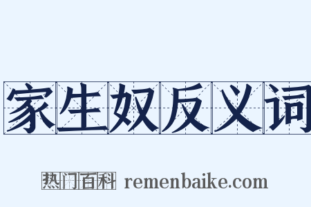 家生奴反义词是什么意思的图片